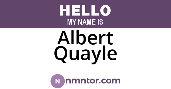 Albert Quayle