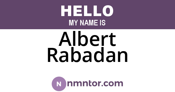 Albert Rabadan