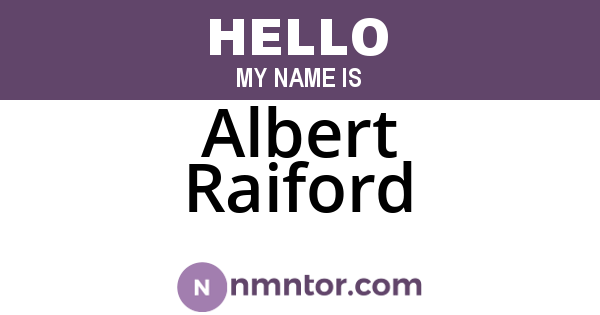 Albert Raiford