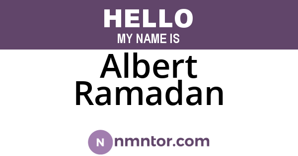 Albert Ramadan