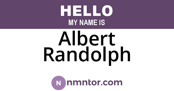 Albert Randolph