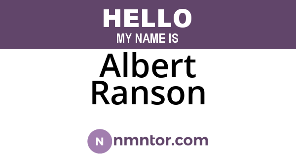 Albert Ranson