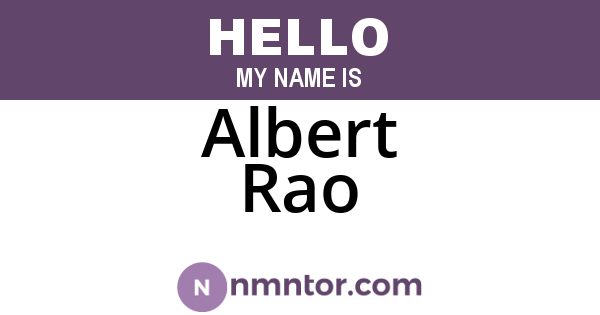 Albert Rao