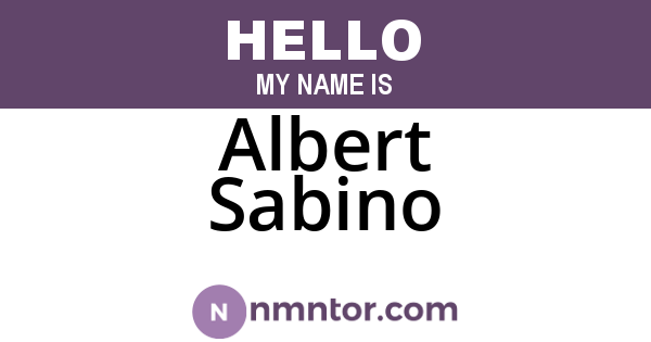Albert Sabino