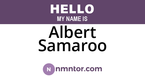 Albert Samaroo