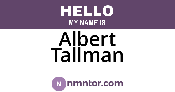 Albert Tallman