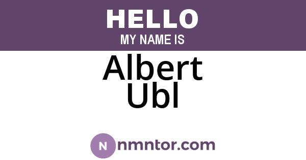 Albert Ubl