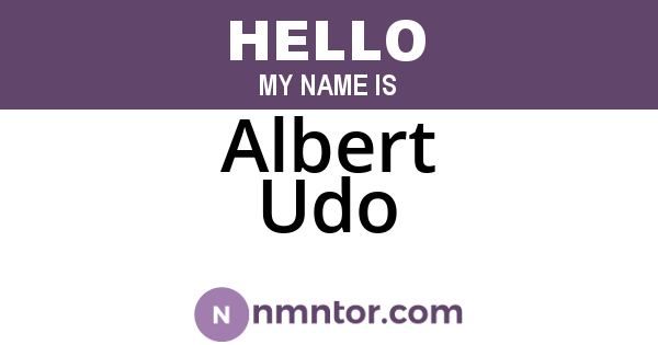 Albert Udo