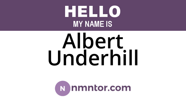 Albert Underhill
