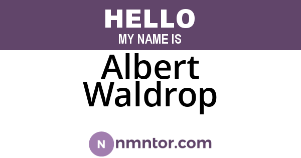 Albert Waldrop