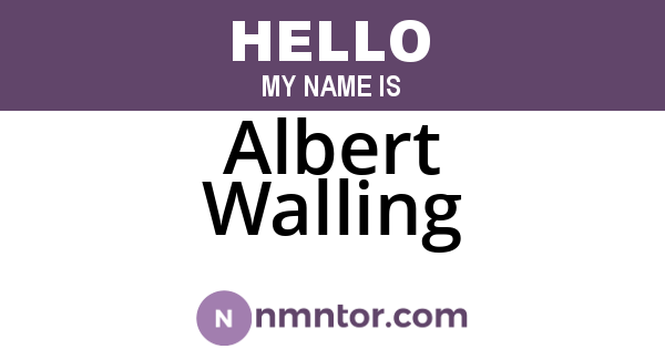 Albert Walling