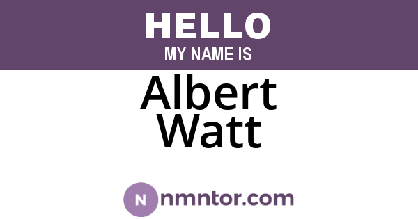 Albert Watt