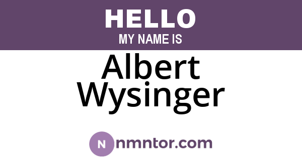 Albert Wysinger