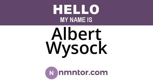 Albert Wysock