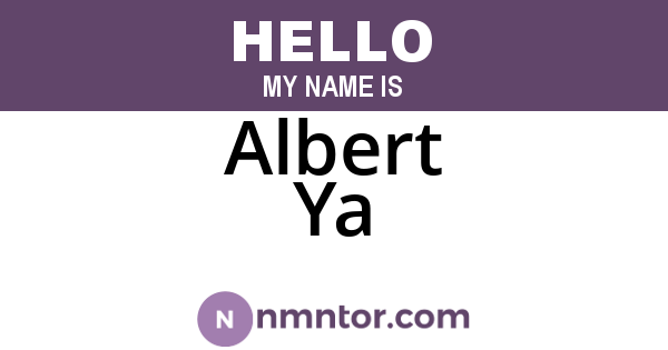 Albert Ya