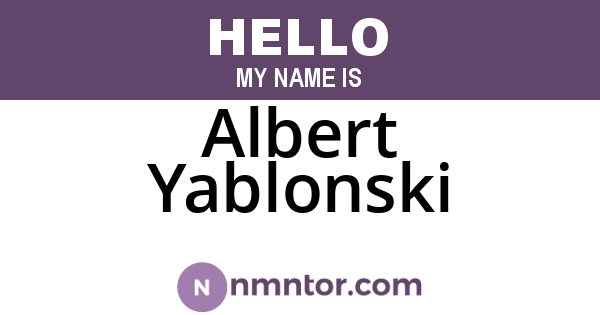 Albert Yablonski