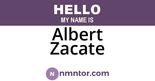 Albert Zacate