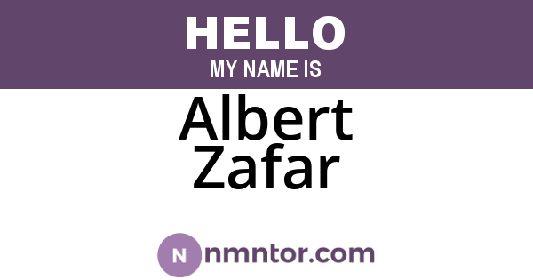 Albert Zafar