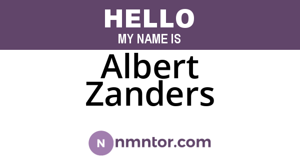 Albert Zanders