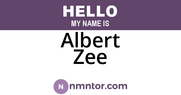 Albert Zee