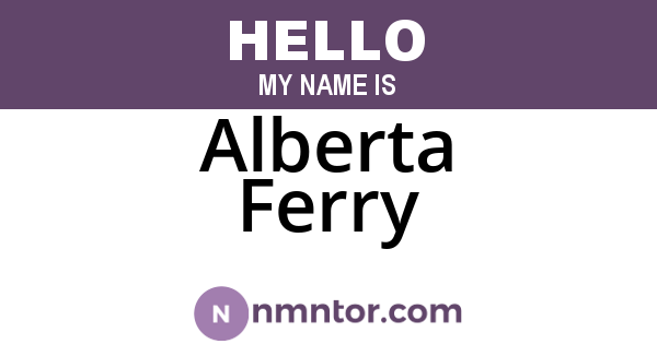 Alberta Ferry