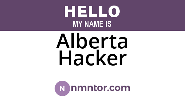 Alberta Hacker