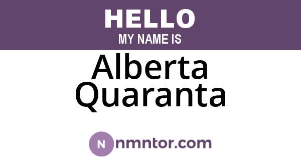 Alberta Quaranta