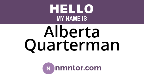 Alberta Quarterman