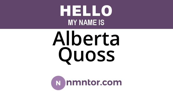 Alberta Quoss
