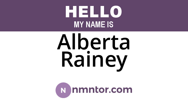 Alberta Rainey