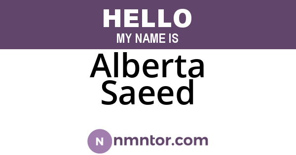 Alberta Saeed