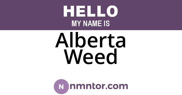 Alberta Weed