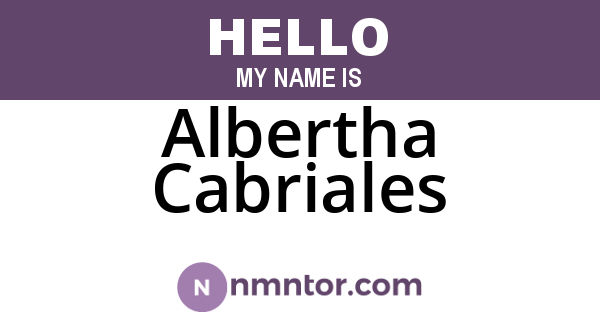 Albertha Cabriales