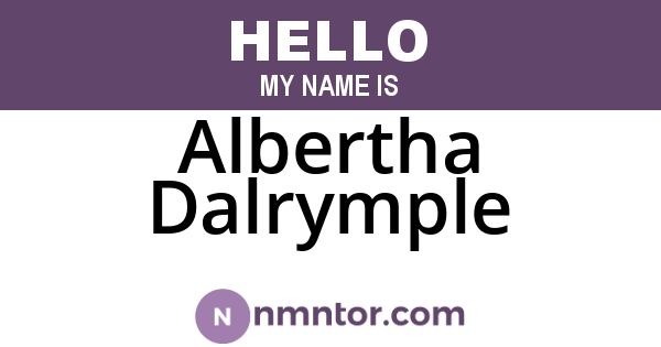 Albertha Dalrymple