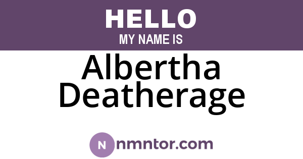Albertha Deatherage