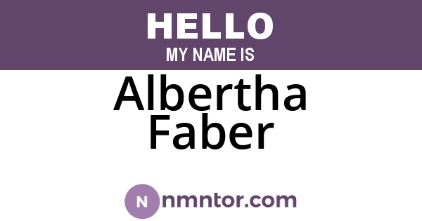 Albertha Faber