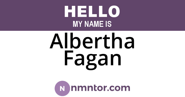 Albertha Fagan