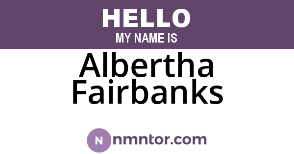 Albertha Fairbanks