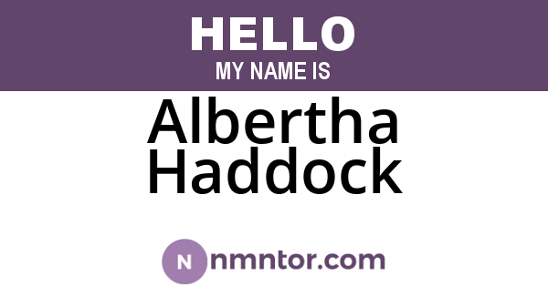Albertha Haddock