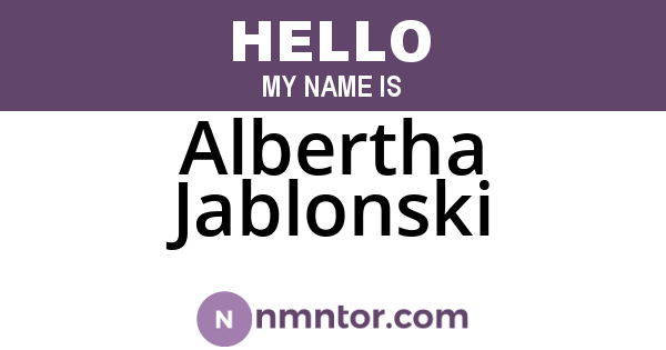 Albertha Jablonski