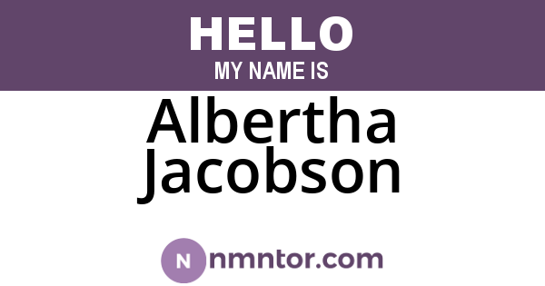 Albertha Jacobson