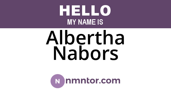 Albertha Nabors