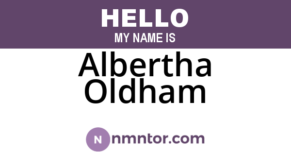 Albertha Oldham