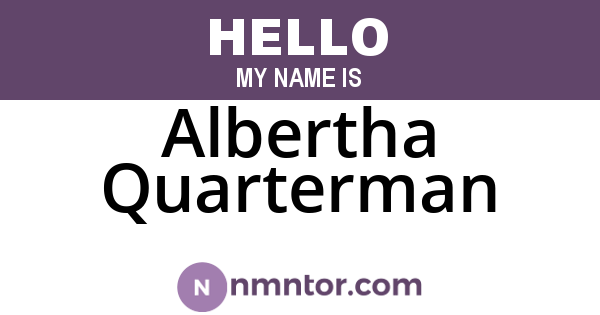Albertha Quarterman