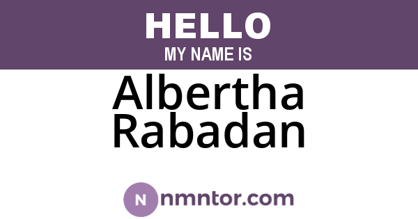 Albertha Rabadan