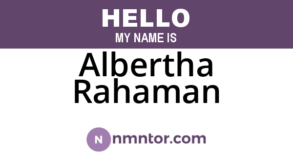 Albertha Rahaman