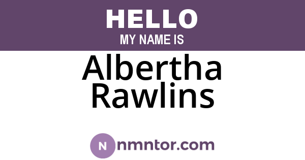 Albertha Rawlins