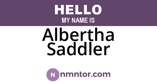 Albertha Saddler