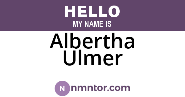 Albertha Ulmer
