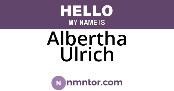 Albertha Ulrich